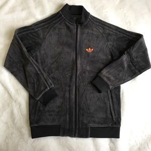 Adidas Velour Mens Track Suit Retro 2008 Grey S